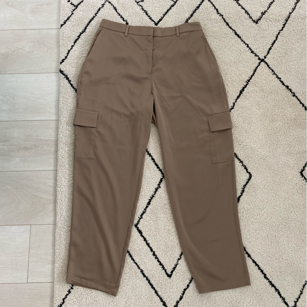 Rachel Zoe brown cargo silky pants